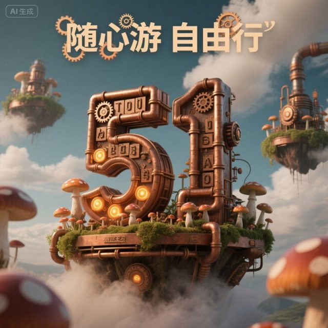 AI生成蒸汽生态风格3D海报~附提示词/咒语