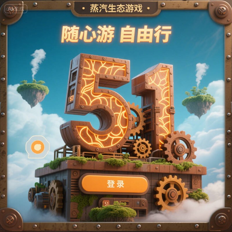 AI生成蒸汽生态游戏3D海报~附提示词/咒语
