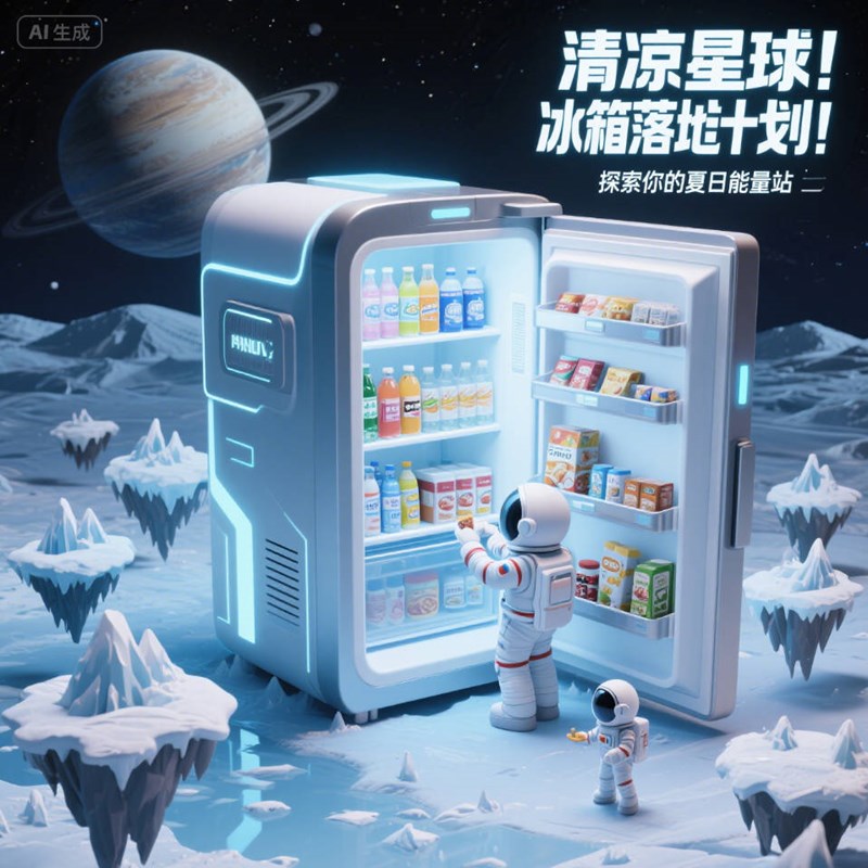 AI生成外太空宇航员3D海报~附提示词/咒语