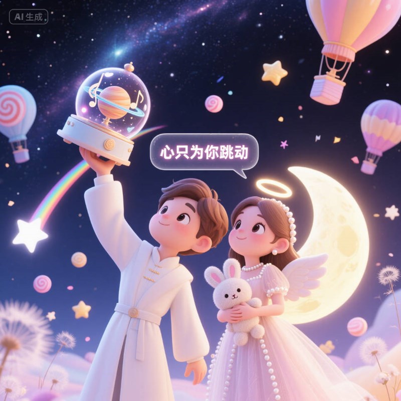 AI生成浪漫梦幻童话创意3D海报~附提示词/咒语
