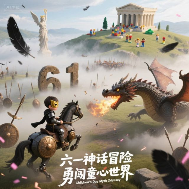 AI生成希腊神话战场创意3D海报~附提示词/咒语