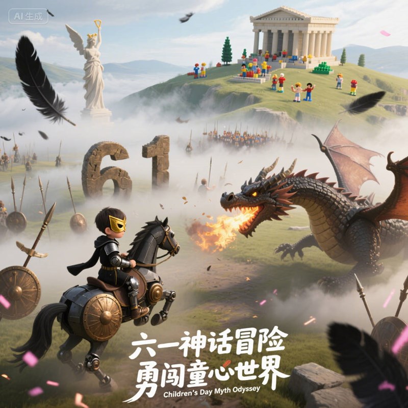 AI生成希腊神话战场创意3D海报~附提示词/咒语