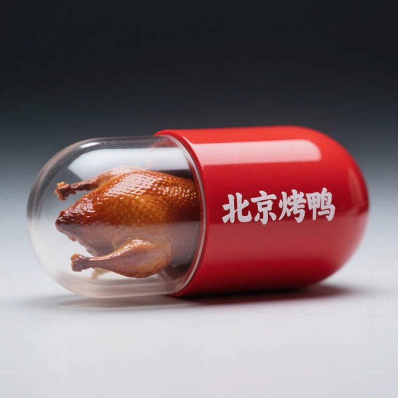 AI生成北京烤鸭创意微缩胶囊~附提示词/咒语