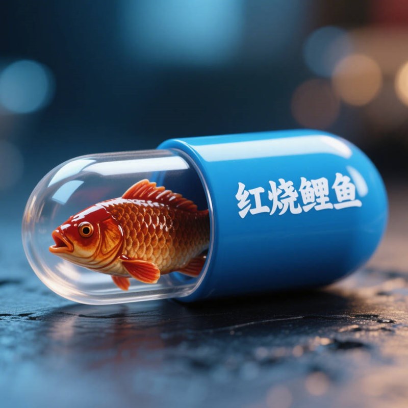 AI生成红烧鲤鱼创意微缩胶囊~附提示词/咒语