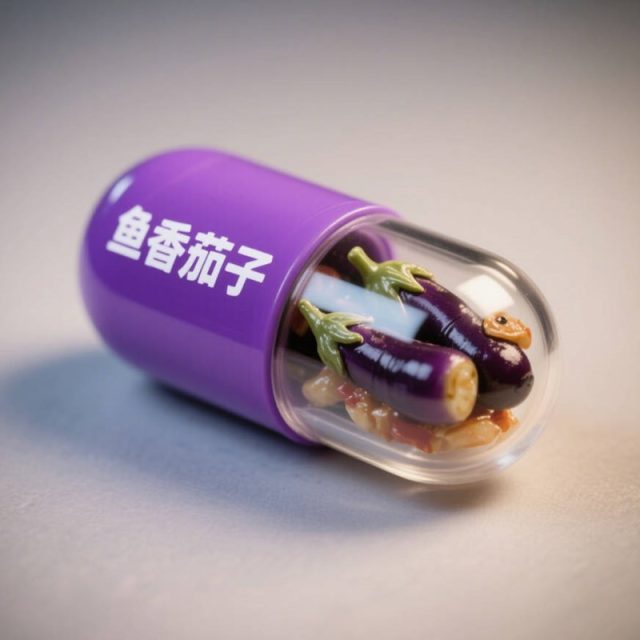 AI生成鱼香茄子创意微缩胶囊~附提示词/咒语