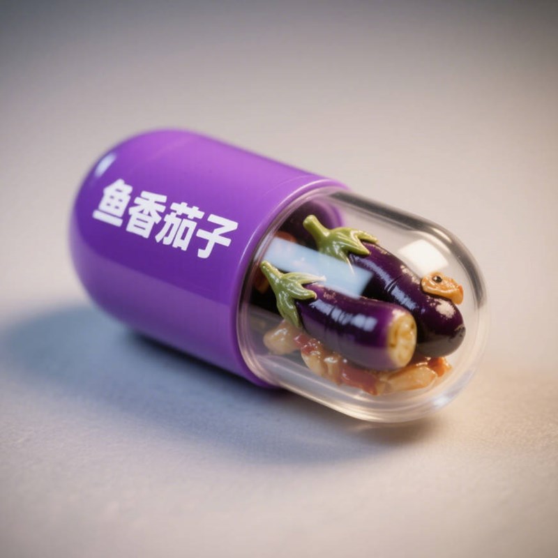 AI生成鱼香茄子创意微缩胶囊~附提示词/咒语