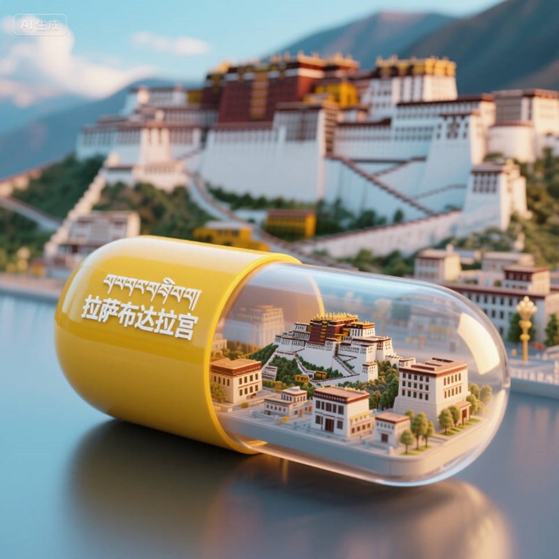 AI生成拉萨布达拉宫创意微缩场景胶囊~附提示词/咒语