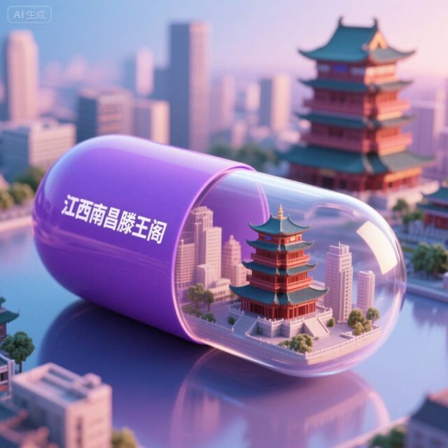 AI生成江西南昌滕王阁创意微缩场景胶囊~附提示词/咒语