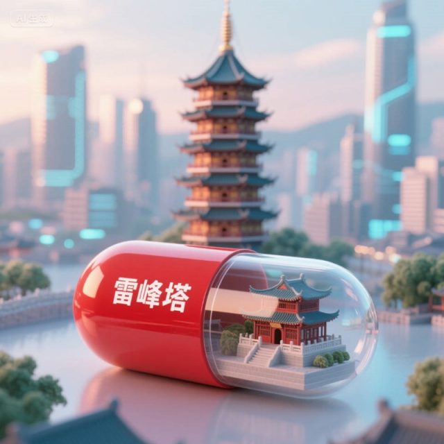 AI生成雷峰塔创意微缩场景胶囊~附提示词/咒语