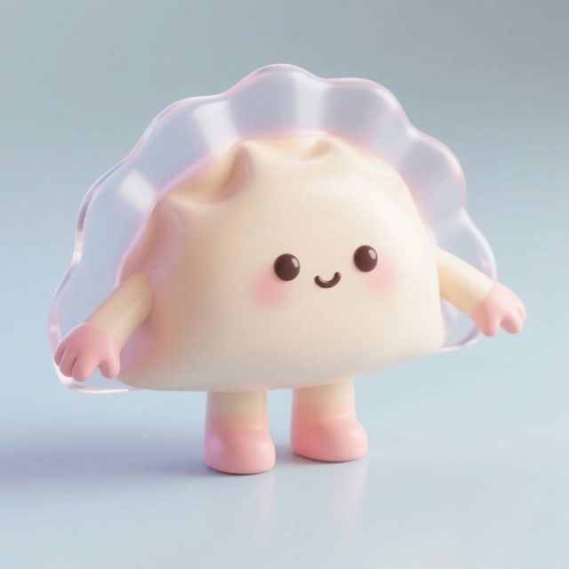 AI生成可爱风格磨砂质感小馄炖~附提示词/咒语