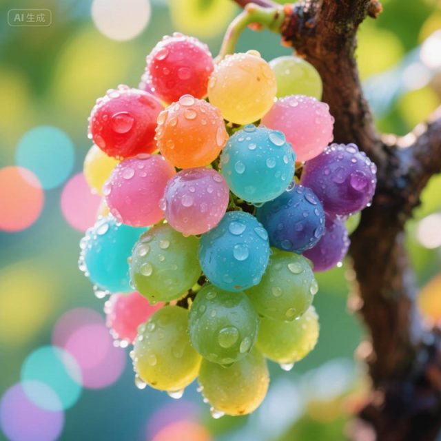 AI生成糖果色葡萄树~附提示词/咒语