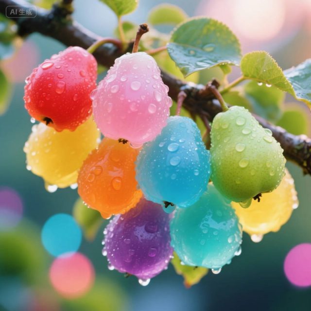 AI生成糖果色梨子树~附提示词/咒语