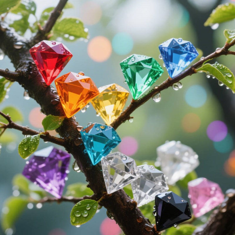 AI生成半透明晶莹剔透钻石水晶~附提示词/咒语