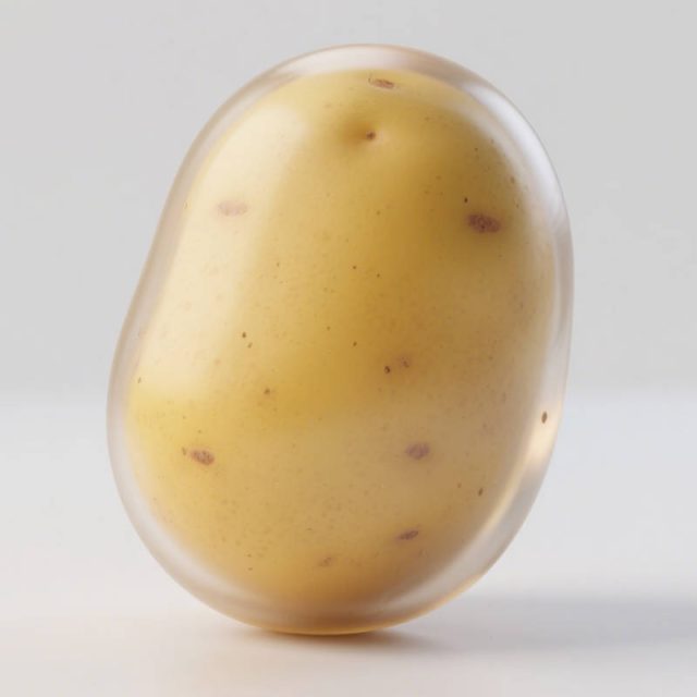 AI生成磨砂玻璃质感土豆~附提示词/咒语