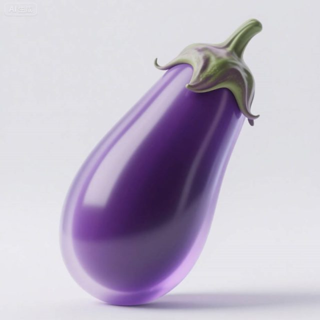AI生成磨砂玻璃质感茄子~附提示词/咒语