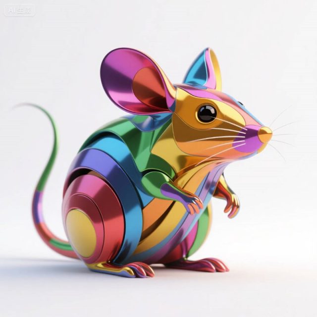 AI生成七色珐琅材质老鼠~附提示词/咒语