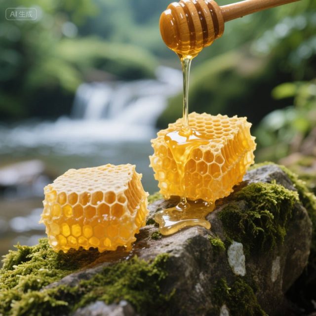 AI生成蜂巢蜜美食摄影作品~附提示词/咒语