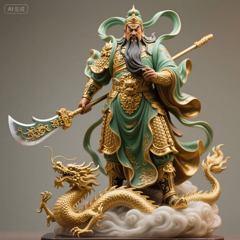 AI生成关公雕像~附提示词/咒语