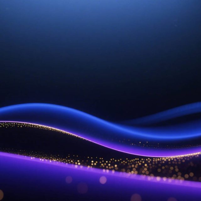 科技感发布会kv背景，流畅的深蓝色和深紫色渐变波浪线条~附咒语