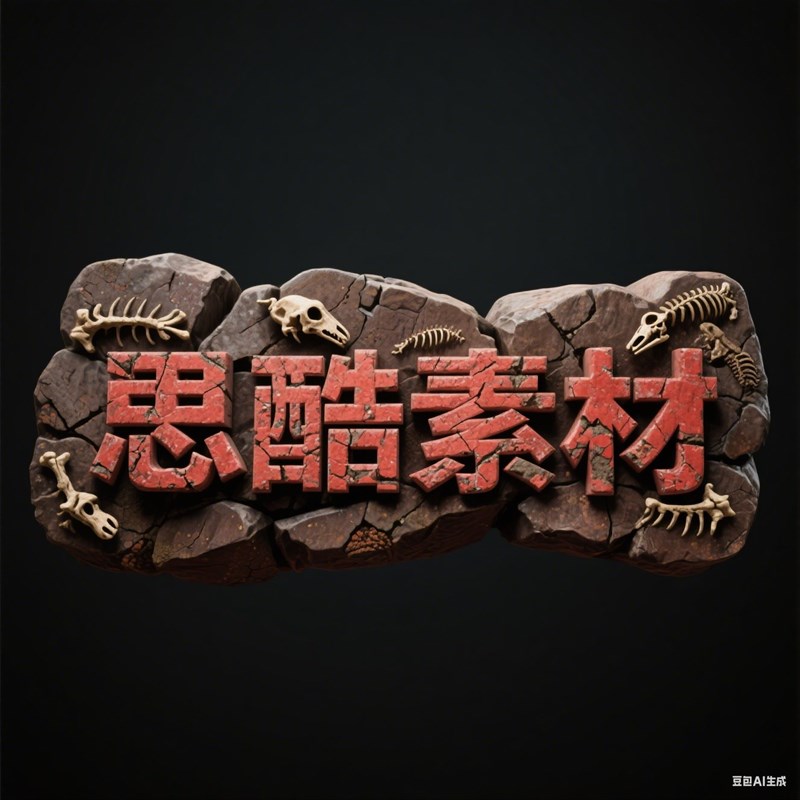 AI生成石器时代游戏风格远古化石创意立体字体~附提示词/咒语