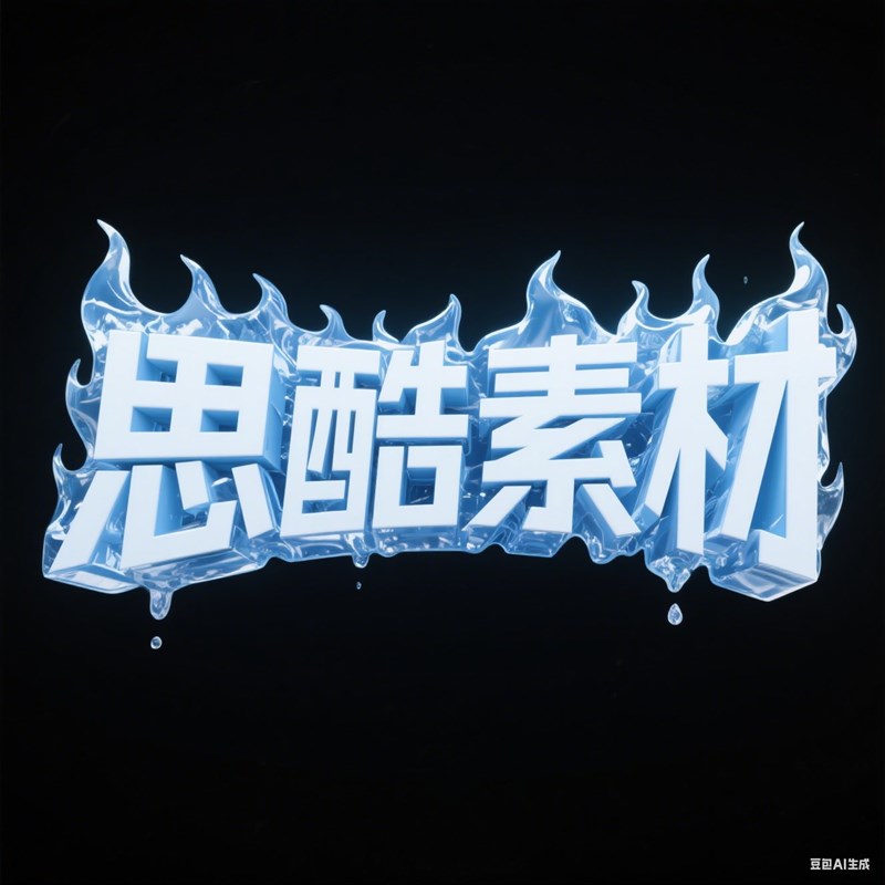 AI生成3D立体冰块融化效果创意字体~附提示词/咒语