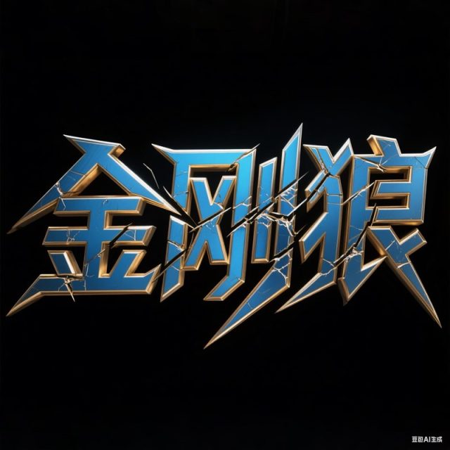 AI生成3D立体蓝金色金属创意字体~附提示词/咒语