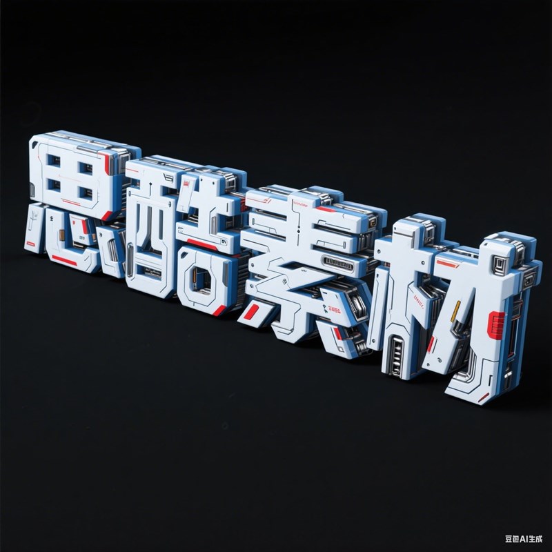 AI生成3D立体高达主体机械风格创意字体~附提示词/咒语