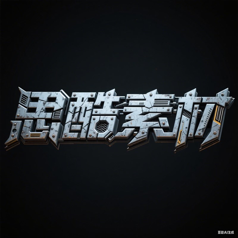 AI生成3D立体装甲机械拼接创意字体~附提示词/咒语