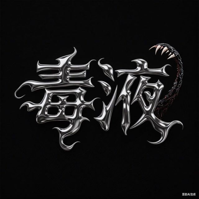 AI生成3D立体流动状液态金属创意字体~附提示词/咒语