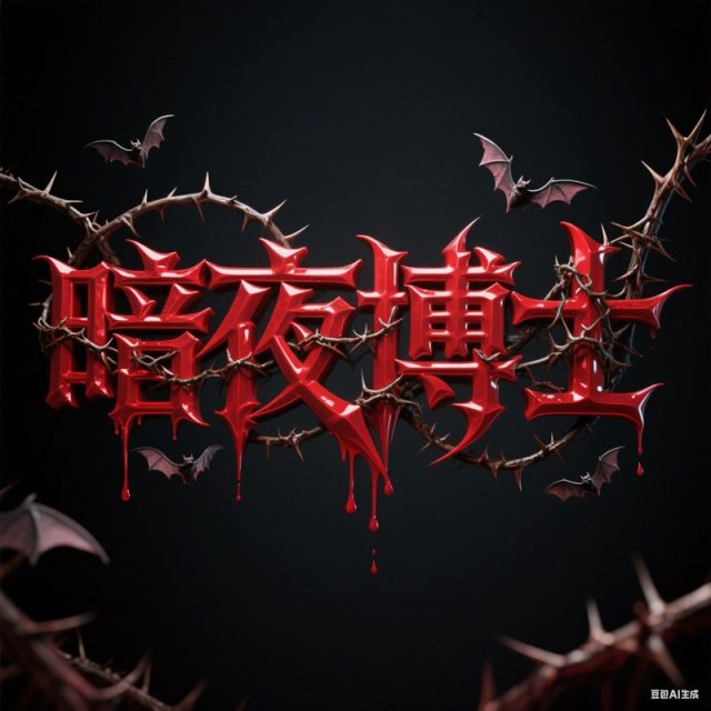 AI生成3D立体荆棘缠绕创意字体~附提示词/咒语