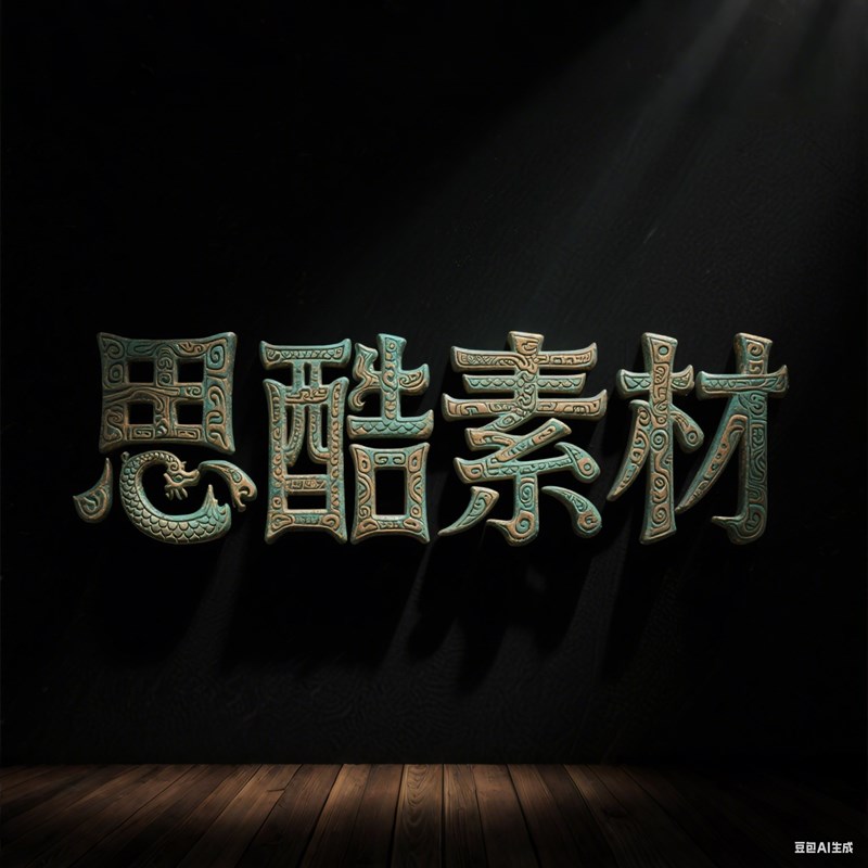 AI生成3D立体山海经图腾风格创意字体~附提示词/咒语
