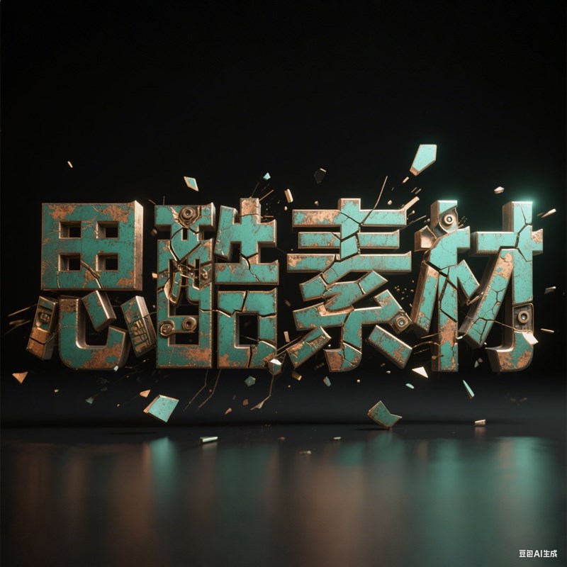 AI生成3D立体氧化铜绿碎片飞溅效果创意字体~附提示词/咒语