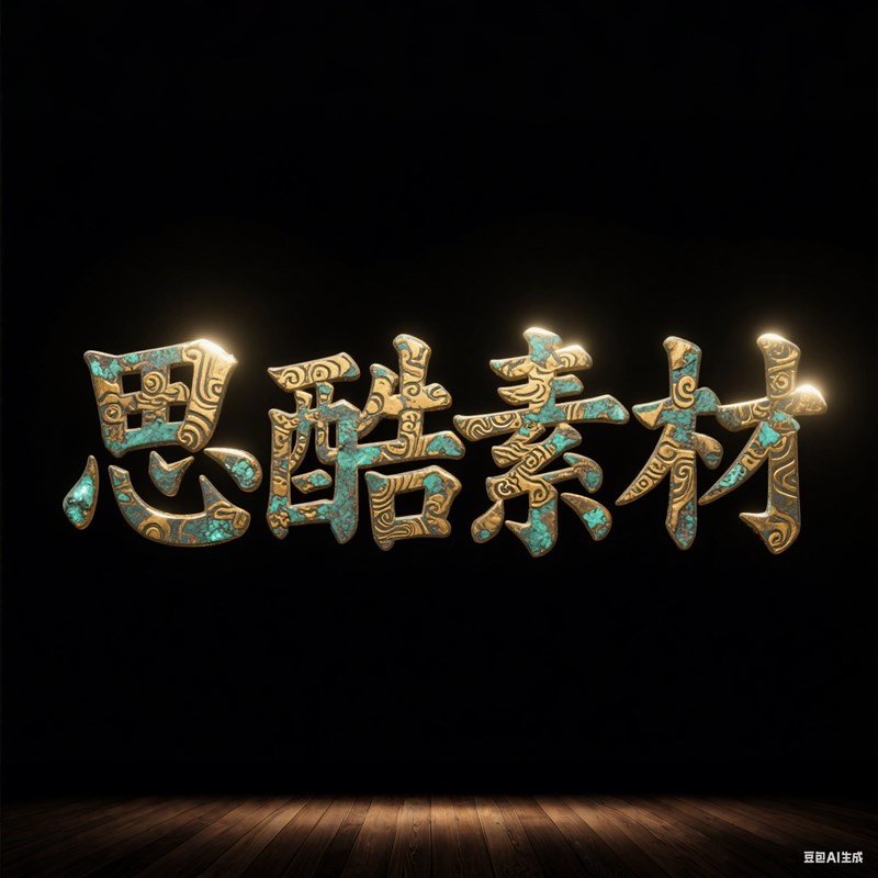 AI生成3D立体青铜器铭文质感融合云雷文创意字体~附提示词/咒语