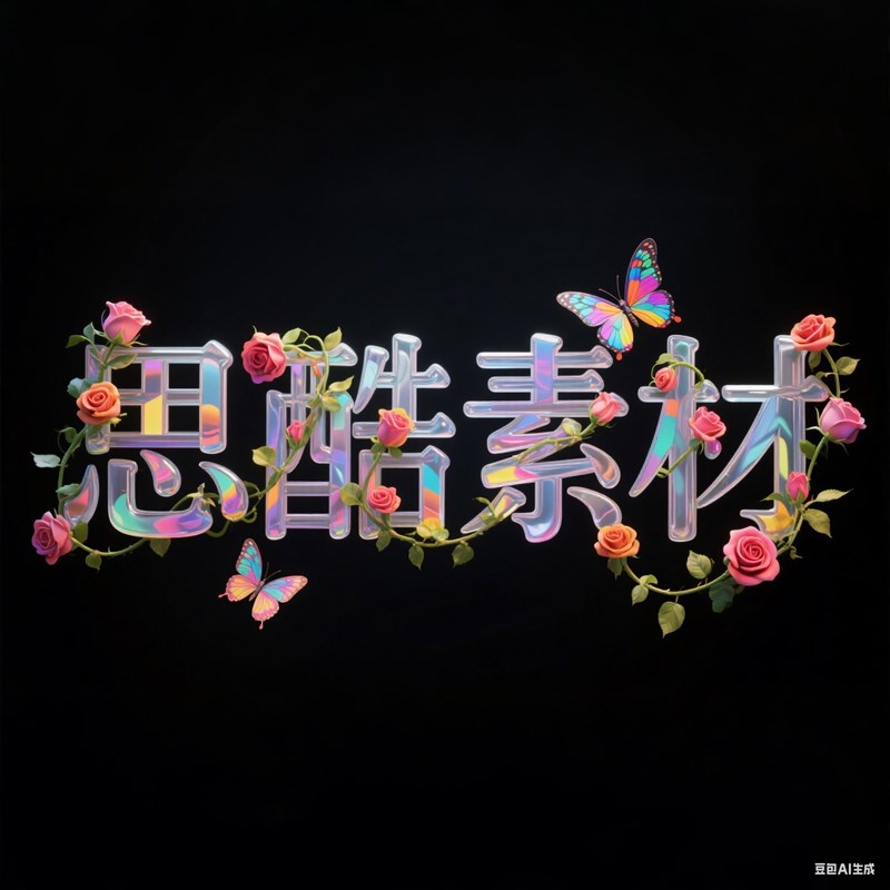 AI生成3D立体玫瑰花藤创意字体~附提示词/咒语