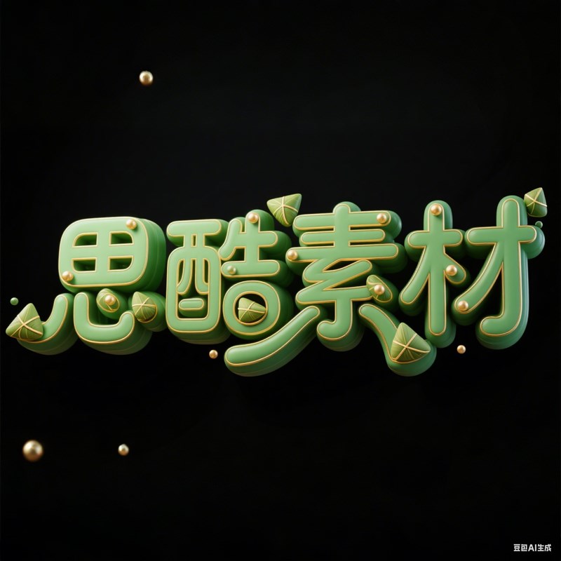 AI生成3D立体泡泡粽子创意字体~附提示词/咒语
