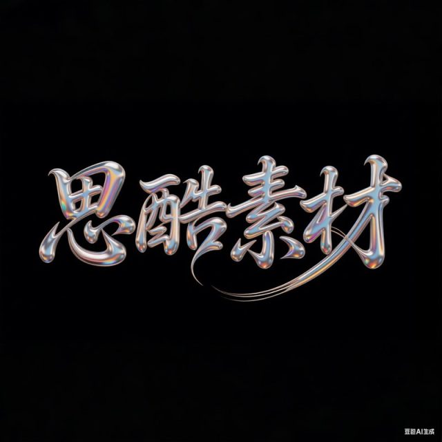 AI生成3D立体流体多彩金属光泽感书法创意字体~附提示词/咒语