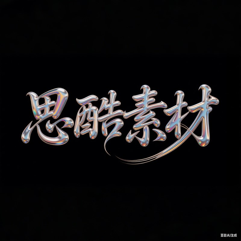 AI生成3D立体流体多彩金属光泽感书法创意字体~附提示词/咒语