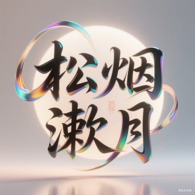 AI生成3D立体未来感狂草体创意字体~附提示词/咒语