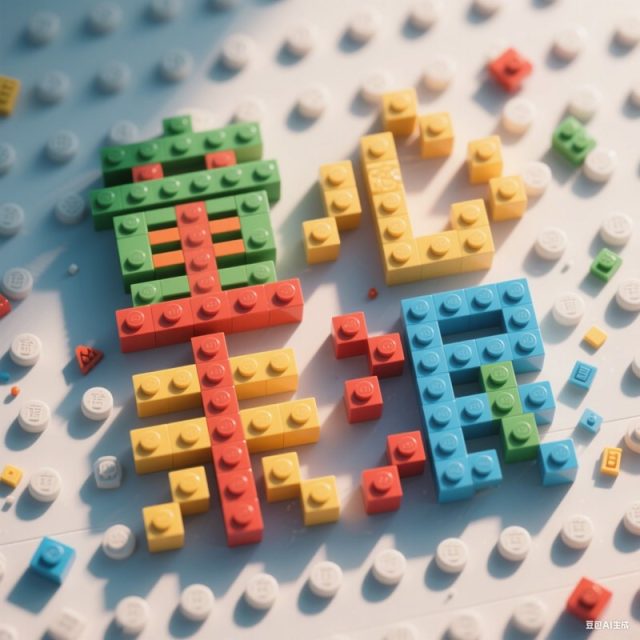 AI生成3D立体乐高积木创意字体~附提示词/咒语