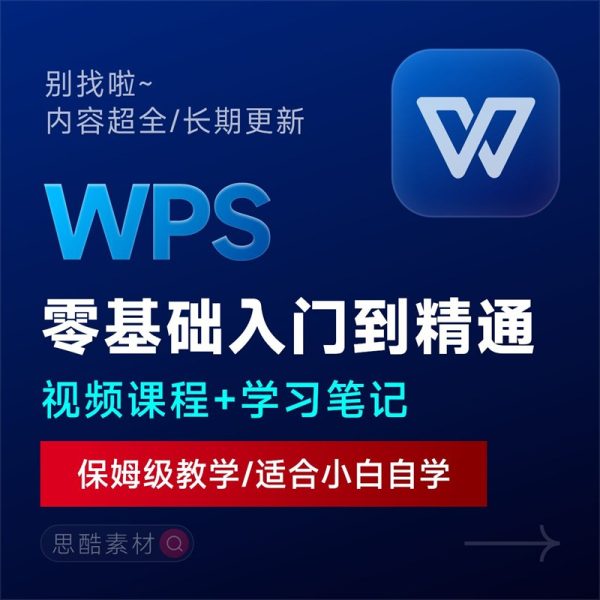 WPS全套新手自学WPS2019小白零基础从入门到精通学习视频教程
