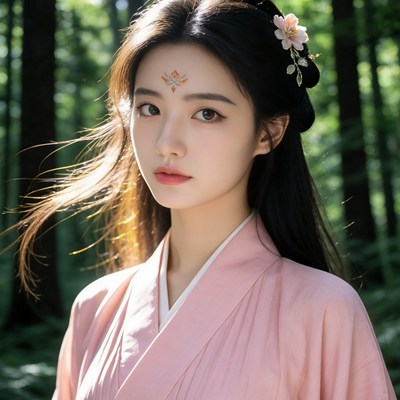 汉服森林背景