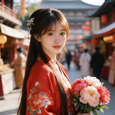 唐朝红色喜袍