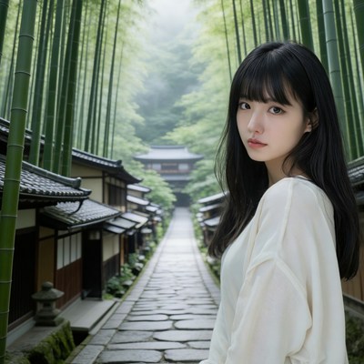 日本岚山竹林